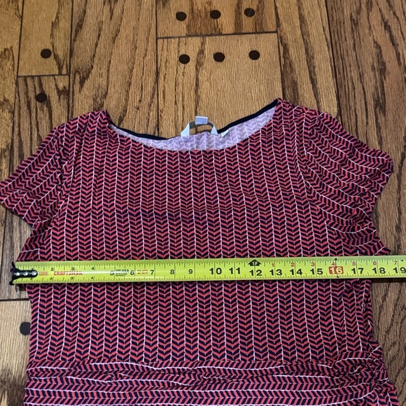 Boden Amelie Jersey Dress Red Chevron Twist Size 12 Long - Picture 9 of 10